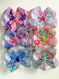 Lilly Pulitzer inspired bows hairbows 6 prints available 4", 5" double or 7" bows - Darling Little Bow Shop