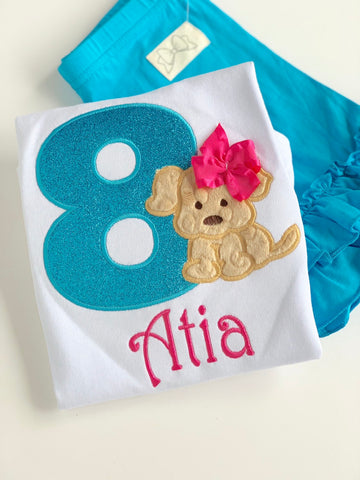 Puppy Birthday Shirt, bodysuit ANY AGE - Darling Little Bow Shop