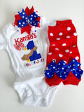 Baby Girl First 4th of July bodysuit, shirt or tank - 1st 4th of July eagle - Darling Little Bow Shop