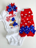 Baby Girl First 4th of July bodysuit, shirt or tank - 1st 4th of July eagle - Darling Little Bow Shop