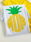 Pineapple monogram Girls shirt, ruffle shirt, tank or bodysuit - Darling Little Bow Shop