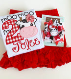 Cow Birthday Shirt or bodysuit for girls, Moo Moo I'm TWO - Darling Little Bow Shop