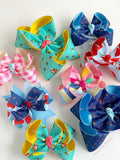 Hairbows to match Matilda Jane Brilliant Daydream - Popsicle Stand - choose 4-5" or 6" bow - Darling Little Bow Shop