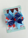 Hairbow to match Matilda Jane Brilliant Daydream - Summer Social - 4" layered bow - Darling Little Bow Shop