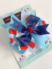 Hairbow to match Matilda Jane Brilliant Daydream - Summer Social - 4" layered bow