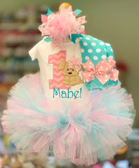 Puppy First birthday Tutu outfit, A Puppy Pawty