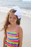 Rainbow tank Dress, Summer Dress for girls, soft knit dress sizes 6m to girls 8 - Darling Little Bow Shop