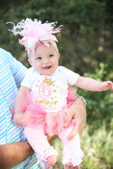 6 Months of FABULOUS pink and gold tutu outfit