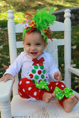 Baby Girl Christmas outfit SET -- Grinch Christmas Outfit
