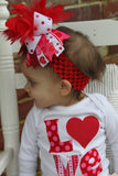 Over The Top Valentine Bow -- My Little Valentine - Darling Little Bow Shop