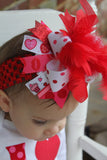 Over The Top Valentine Bow -- My Little Valentine - Darling Little Bow Shop