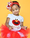 Red Monster Shirt or bodysuit for Little girls -- Fuzzy monster Shirt -- Perfect for Birthday Parties and Shows - Darling Little Bow Shop