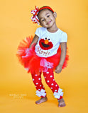 Red Monster Shirt or bodysuit for Little girls -- Fuzzy monster Shirt -- Perfect for Birthday Parties and Shows - Darling Little Bow Shop