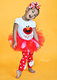 Red Monster Shirt or bodysuit for Little girls -- Fuzzy monster Shirt -- Perfect for Birthday Parties and Shows - Darling Little Bow Shop