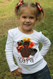 Thanksgiving Shirt for girls - Pretty Little Turkey - Darling Little Bow Shop