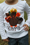 Thanksgiving Shirt for girls - Pretty Little Turkey - Darling Little Bow Shop