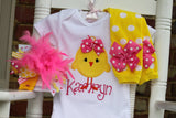 Easter Chick Outfit for baby girls - Hot Pink Chickie - Darling Little Bow Shop