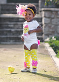 Yellow and Hot Pink Over The Top Bow - Hot Pink Chickie - Darling Little Bow Shop
