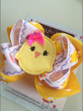 Easter Chick Bow - Easter Bow - Pretty Little Chickie - Darling Little Bow Shop