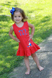 4th of July dress for girls -- Bomb Pop Ruffle Dress -- Monogrammed dress -- red, white, blue and bling - Darling Little Bow Shop