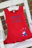 4th of July dress for girls -- Bomb Pop Ruffle Dress -- Monogrammed dress -- red, white, blue and bling - Darling Little Bow Shop