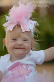 First Birthday Tutu Outfit  -- Precious Princess -- bow, leg warmers, tutu and personalized bodysuit in soft, lacy pink and white - Darling Little Bow Shop