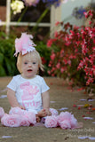 First Birthday Tutu Outfit  -- Precious Princess -- bow, leg warmers, tutu and personalized bodysuit in soft, lacy pink and white - Darling Little Bow Shop