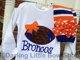 Baby Girl Football oufi, football bodysuit and leg warmers - Darling Little Bow Shop