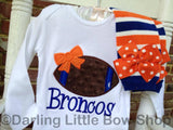 Baby Girl Football outfit - Football Princess bodysuit and leg warmers - Darling Little Bow Shop