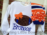 Baby Girl Football oufit -- Football Princess bodysuit or shirt and leg warmers - Darling Little Bow Shop