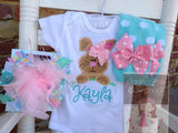 Baby Girl Easter Bunny Outfit - Hippity Hop - Darling Little Bow Shop