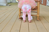 Pink and Gold First Birthday Tutu Outfit -- Miss Mouse pink and gold -- bodysuit, leg warmers, tutu, Over The Top bow in pink and gold - Darling Little Bow Shop