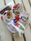 Back to School Bow - I Love School  5" bow - Darling Little Bow Shop