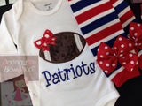 Baby Girl Football outfit - Football Princess bodysuit and leg warmers - Darling Little Bow Shop