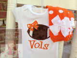 Baby Girl Football outfit - Football Princess bodysuit and leg warmers - Darling Little Bow Shop