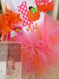 Girls Baby Girl Tutu  --Pretty Pink Pumpkin -- Tutu in Orange and Pink -- Tutu ONLY - Darling Little Bow Shop