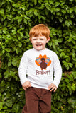 Thanksgiving Bodysuit or Shirt for Baby Boys, Turkey Shirt or Bodysuit - Darling Little Bow Shop