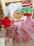 Gingerbread Bodysuit OR Shirt for Girls -- Gingerbread Smiles - Darling Little Bow Shop