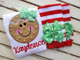 Baby Girl Christmas Outfit - Gingerbread Smiles - Darling Little Bow Shop