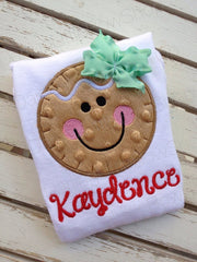 Gingerbread Bodysuit OR Shirt for Girls -- Gingerbread Smiles