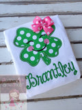 Four Leaf Clover Shirt or bodysuit for girls Irish Eyes are Smiling - Darling Little Bow Shop