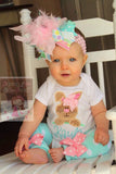 Girls Easter Bunny Shirt or Bodysuit - Hippity Hop - pastel aqua, pink, mint - Darling Little Bow Shop