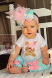 Over The Top Bow - Hippity Hop - beautiful OTT bow with feathers, with our EXCLUSIVE ribbon - pastel aqua, pink, mint and more - Darling Little Bow Shop