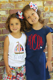 Sailboat shirt, tank top or bodysuit for girls - Darling Little Bow Shop