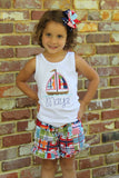 Sailboat shirt, tank top or bodysuit for girls - Darling Little Bow Shop