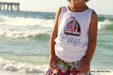 Sailboat shirt, tank top or bodysuit for girls - Darling Little Bow Shop