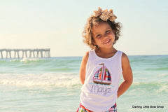 Sailboat shirt, tank top or bodysuit for girls