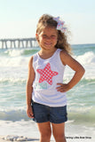 Starfish shirt, tank top or bodysuit for girls -- Coral Starfish -- adorable summer top in coral and mint - Darling Little Bow Shop
