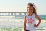 Starfish shirt, tank top or bodysuit for girls -- Coral Starfish -- adorable summer top in coral and mint - Darling Little Bow Shop