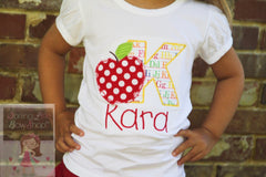 Apple Back to School Shirt Girls -- Apple of My Eye